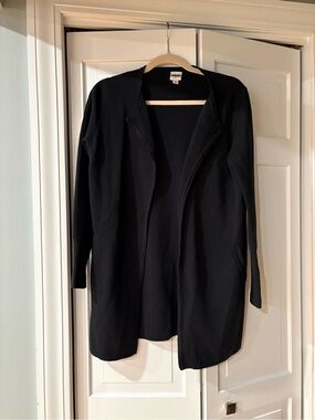 J. Crew Black Open-Front Knit Blazer